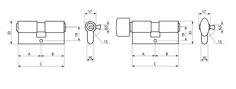 wymiary wkladki do drzwi wpuszczanych klucz galka